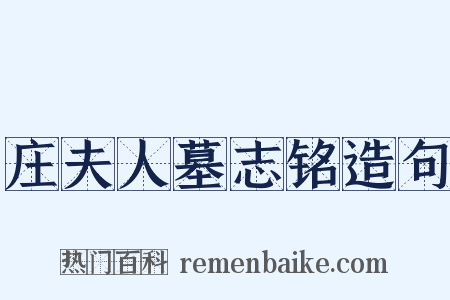 庄夫人墓志铭造句是什么意思的图片